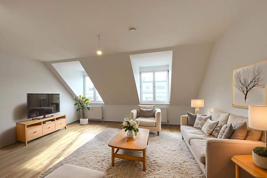 Modernes 2-Zimmer DG nahe Augarten und Donauinsel, 1200!, Wohnung-miete, 1.299,00,€, 1200 Wien 20., Brigittenau