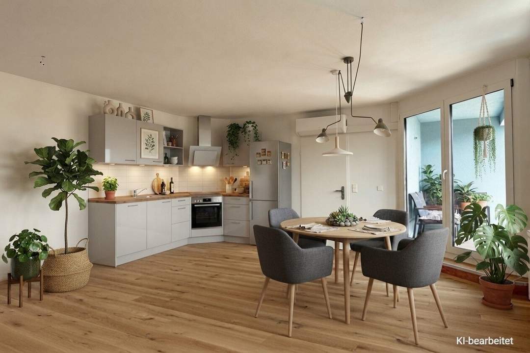 Tolle Raumaufteilung und keine Schrägen: 4 Zimmer DG-Wohnung mit Terrasse
