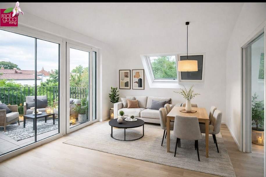 Erstbezug | Moderne 3-Zimmer Wohnung 59 m² | Terrasse &amp; Balkon | Nähe Lobau &amp; Mühlwasser | 1220 Wien, Wohnung-kauf, 498.000,€, 1220 Wien 22., Donaustadt