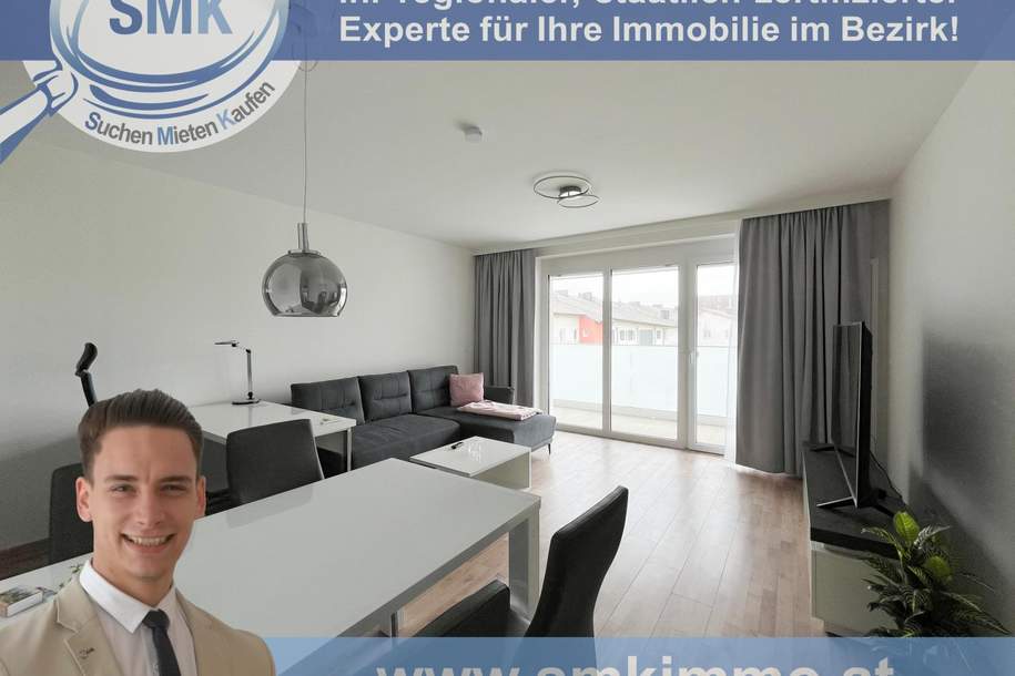 Neubau – moderne 2-Zimmer-Wohnung mit großem Balkon!, Wohnung-miete, 990,00,€, 3500 Krems an der Donau(Stadt)