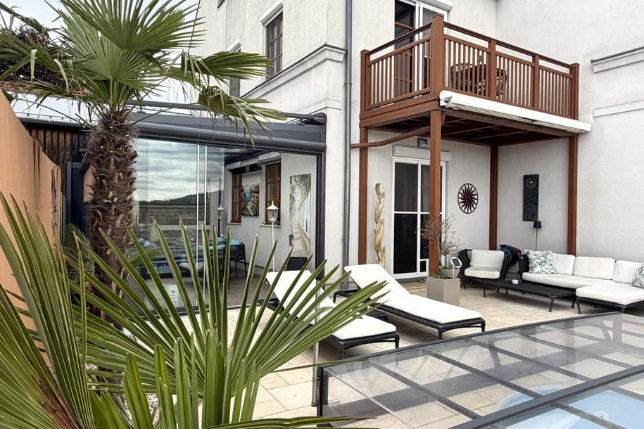 Exklusive Wohneinheit im Eckreihenhaus mit Luxusgarten & Pool // Exclusive unit in a corner townhouse with a luxurious garden and pool //, Haus-kauf, 528.000,€, 2105 Korneuburg