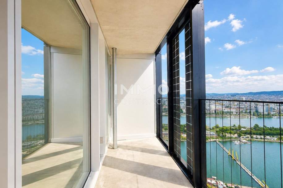 Urban Luxury Studio in 33. Etage mit 10sqm Loggia: DC2 Tower, Wohnung-miete, 1.100,00,€, 1220 Wien 22., Donaustadt