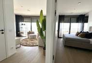 DANUBE FLATS | Exklusive vollmöblierte 2-Zimmer-Wohnung mit Skyline-Blick | Fitness, Pool und Spa