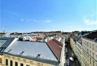 WASAGASSE, sonniges 92 m2 Dachgeschoß mit 6 m2 Balkon, 3 Zimmer, Wohnküche, 2 Bäder, Parketten, Fernblick