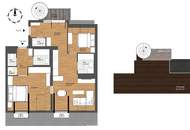 DACHGESCHOSS-Traum in Döbling: 3 Zimmer, sehr große Dachterrasse mit Ausblick, Balkon, 2 Loggien, Klimaanlage, Lift, Top-Ausstattung