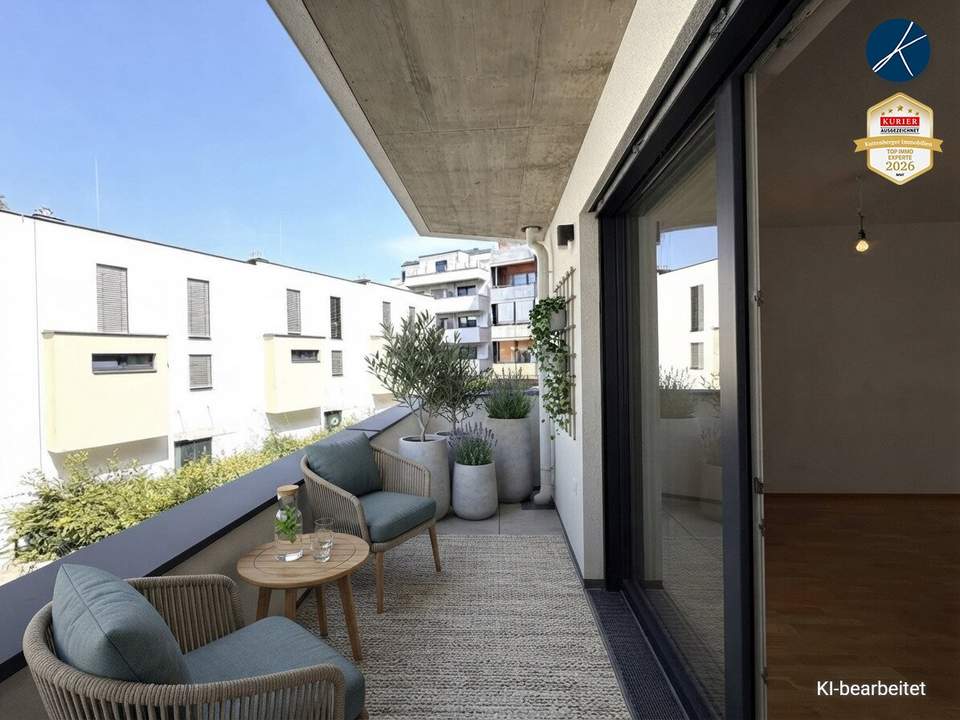 2-Zimmer Erstbezug mit Balkon und Innenhofblick