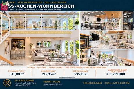 DUAL RESIDENCE FELIXDORF BEI WIENER NEUSTADT – ZWEI EIGENSTÄNDIGE HÄUSER, Haus-kauf, 1.299.000,€, 2603 Wiener Neustadt(Land)