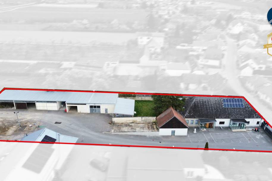 Firmensitz / Betriebsobjekt mit 320m² Büros, 400m² Hallen/Garagen & 750m² Lagerplatz, Gewerbeobjekt-miete, 5.200,00,€, 3500 Krems an der Donau(Stadt)