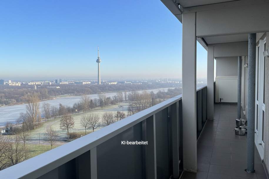 Mischek Tower: Möblierte 3,5 Zimmer mit Loggia und Weitblick auf den Donaupark!, Wohnung-miete, 2.600,00,€, 1220 Wien 22., Donaustadt