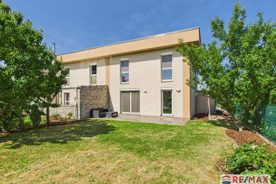 Wohnen mit Urlaubsflair – Moderne Doppelhaushälfte mit eigenem Badeteich!, Haus-kauf, 399.000,€, 2285 Gänserndorf