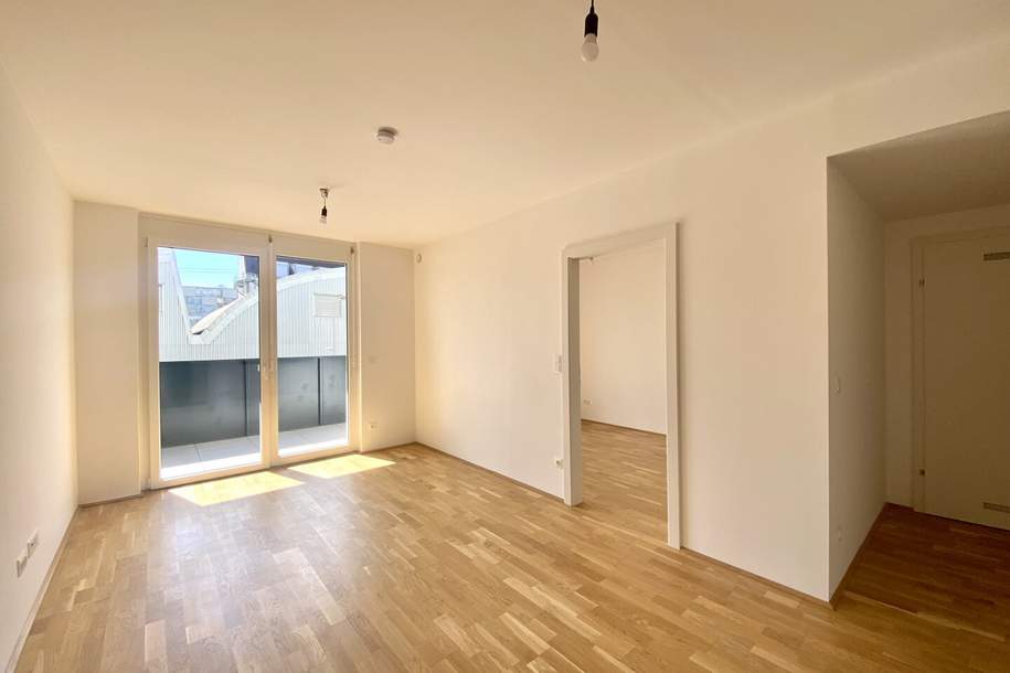Perfekt geschnittene 2-Zimmer-Wohnung mit Balkon und Gemeinschafts-Dachterrasse, Wohnung-miete, 799,00,€, 8020 Graz(Stadt)