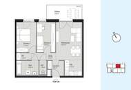 Moderne 3-Zimmer-Wohnung mit Balkon unweit der Vet-Med-Uni