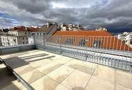ERSTBEZUG, Salesianergasse, klimatisiertes 91 m2 Dachgeschoss mit 33 m2 Terrasse, Wohnküche, 2 Zimmer, Botschaftsviertel