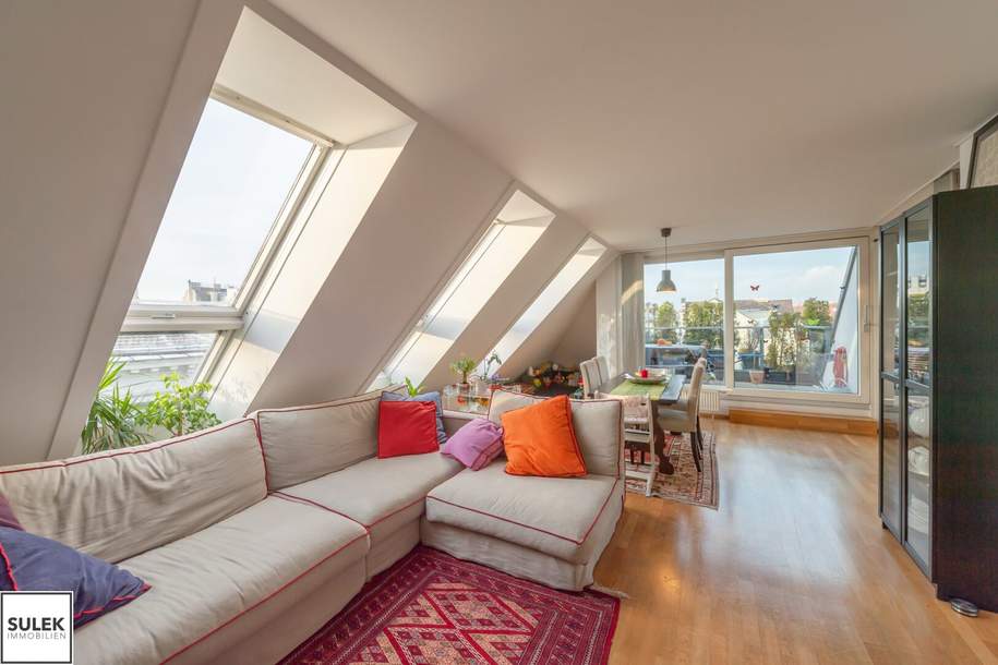 Wunderschöne 4-Zimmer Dachgeschosswohnung mit Terrasse &amp; Weitblick in bester Lage! *ab Herbst 1.10.2025*, Wohnung-miete, 2.830,01,€, 1070 Wien 7., Neubau