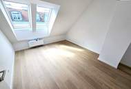 Fresh, fancy, fertig zum Einziehen! Zwei Ebenen. Drei Zimmer. 100 % Wow! Frisch sanierte Neubauwohnung im Dachgeschoss + Klimageräte + Westterrasse + Gute Infrastruktur!