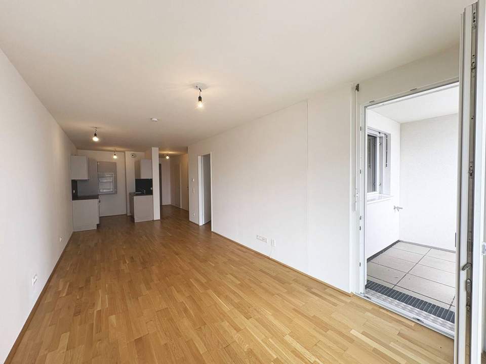 Q11 Leben in Simmering - Lichtdurchflutete Loggiawohnung mit 2 Zimmern und Deckenkühlung!