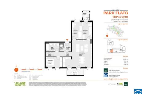 Nachhaltige Investition in eine aufstrebende Umgebung: Die PARK FLATS, Wohnung-kauf, 180.000,€, 1030 Wien 3., Landstraße