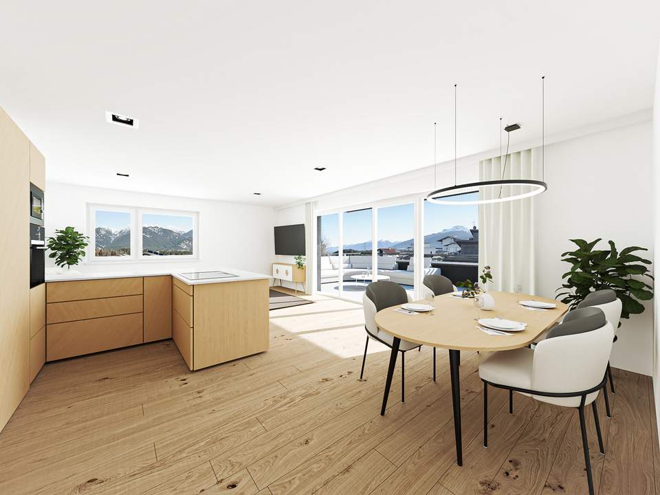Provisionsfrei! Helle 2-Zimmer-Neubauwohnung mit sonniger Terrasse und Inntalblick in Oberperfuss