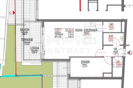 ERSTBEZUG Nähe Schloß Eßling - 2 Zimmer Wohnung mit Loggia - 1 Bedroom + Loggia, Wohnung-kauf, 248.100,€, 1220 Wien 22., Donaustadt