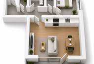 Ab 15. Oktober verfügbar !Toll aufgeteiltes, gemütliches 38 m2 Mietappartment (1.5 Zimmer) mit Loggia in St. Pölten