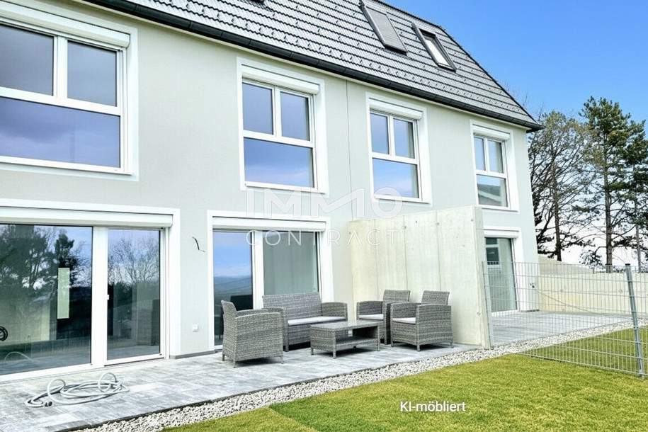 Miete mit Kaufoption: Moderne, helle Doppelhaushälfte mit fantastischem Weitblick in ruhiger Lage, Haus-miete, 1.738,80,€, 2721 Wiener Neustadt(Land)