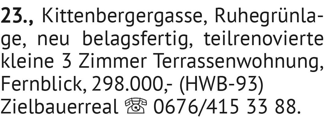 23., Kit ten ber ger gas se, Ruhe grün la -