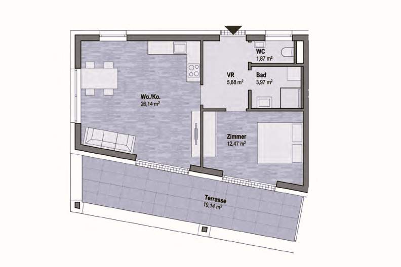 Wohnen in Graz Geidorf - Exklusive Eigentumswohnung (50m²) mit Terrasse in bester Lage! Provisionsfrei, Wohnung-kauf, 289.749,€, 8010 Graz(Stadt)