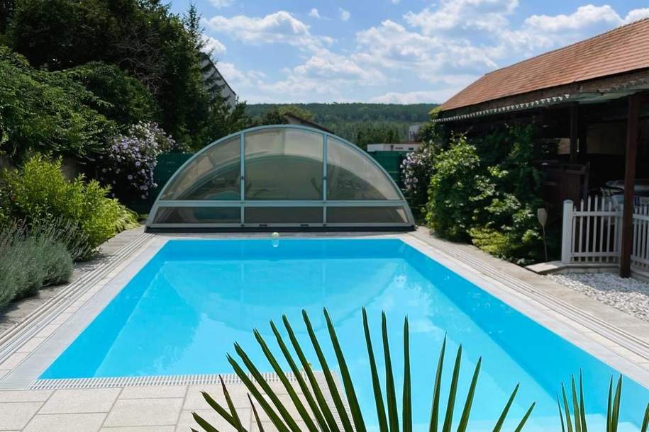 Einfamilienhaus mit bewohnbarem Nebengebäude - Wohnen für Generationen! Mit Pool und Garten!, Haus-kauf, 298.000,€, 2620 Neunkirchen