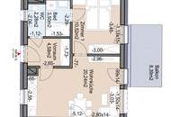 Geförderte Neubauwohnung mit 2 Zimmern in 1. Stock