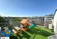 Lichtdurchflutete 3-Zimmer-Dachgeschoss-Maisonette mit großzügigen Terrassen &amp; Panoramablick nahe Alte Donau