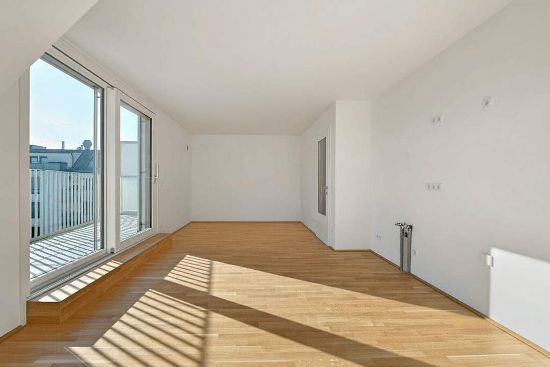 HOCH HINAUS >> Vorsorgewohnung im 1. Dachgeschoss mit Terrasse >> klimatisierter 2-Zimmer Wohntraum mit Top Anbindung