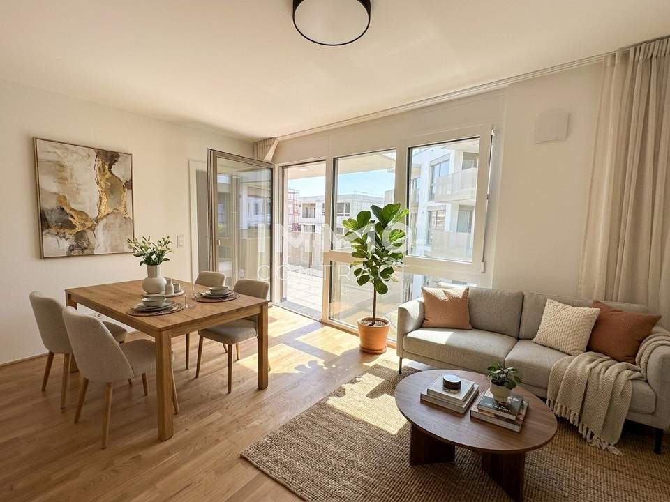 Erstbezug ab 1. Oktober: Helle 2-Zimmerwohnung mit 9,6 m² Balkon – nur 8 Gehminuten zum Donauzentrum