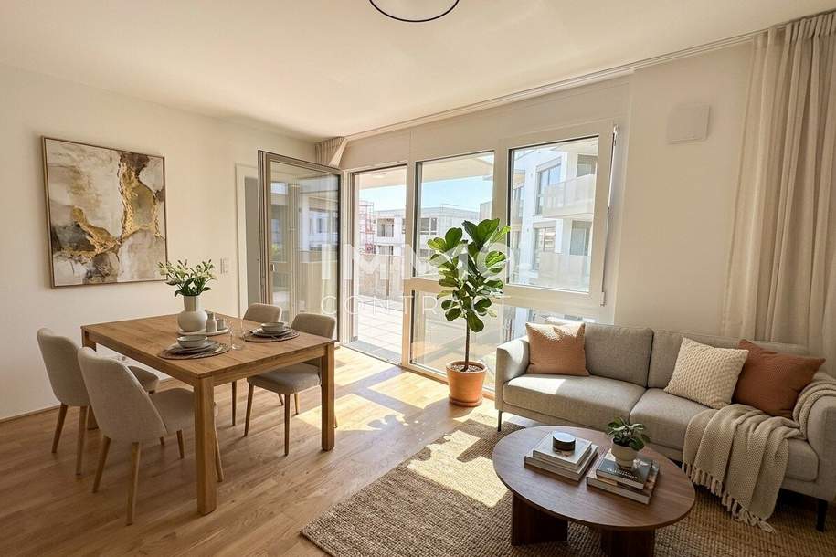 Erstbezug ab 1. Oktober: Helle 2-Zimmerwohnung mit 9,6 m² Balkon – nur 8 Gehminuten zum Donauzentrum, Wohnung-miete, 1.050,00,€, 1210 Wien 22., Donaustadt
