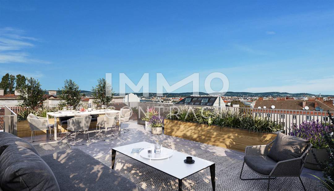 Urban wohnen mit über 60 qm Terrassenfläche (Rundumblick)