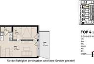 TOPLAGE und ERSTBEZUG: Hofseitige, moderne 2-Zimmerwohnung mit großer Loggia! Besichtigung ab Februar 2025 möglich!