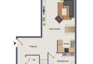 Neuwertige, südseitig ausgerichtete 2-Zimmer-Wohnung mit offen gestaltetem Koch-/Wohn-/Essbereich!