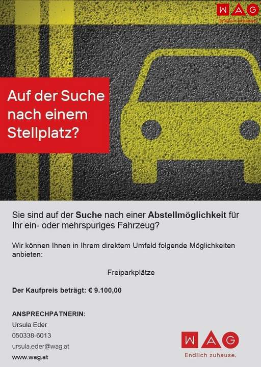 2 absperrbare neben einander liegende Freiparkplätze! Ein Plätzchen für Ihr Liebling! Das lästige Parkplatzsuchen hat ein Ende! Sofort verfügbar!