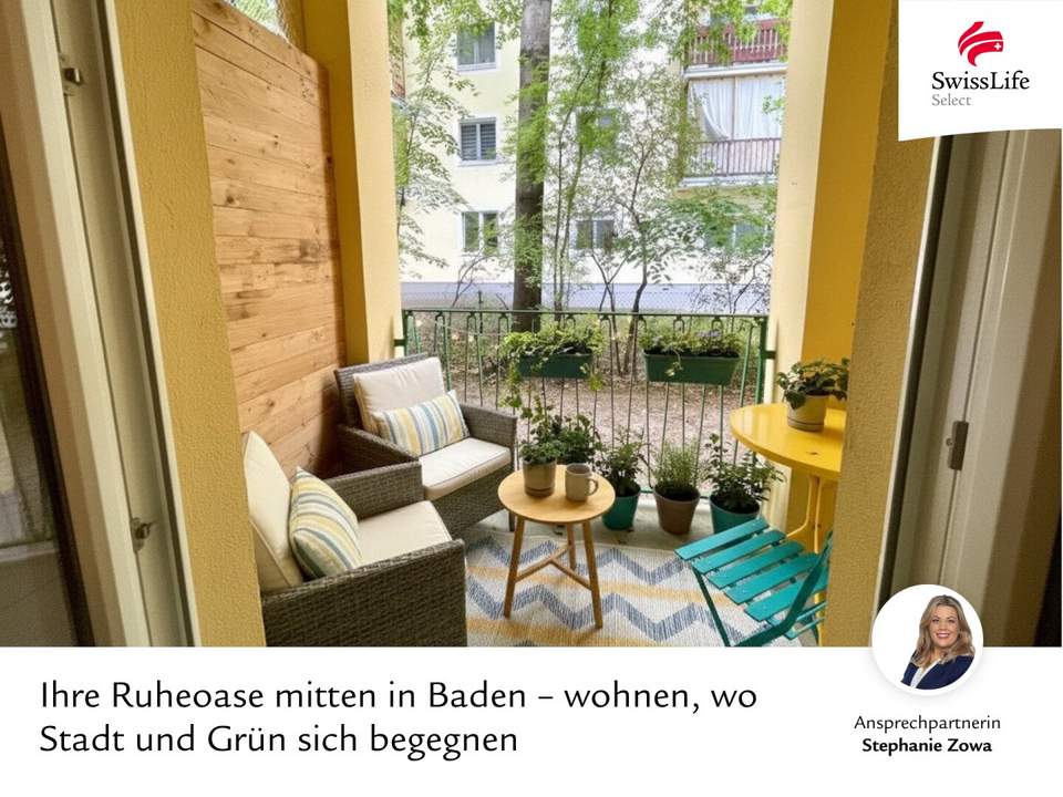 Ruhige Innenhoflage trifft Stadtflair – 3-Zimmer-Wohnung nahe Zentrum Baden