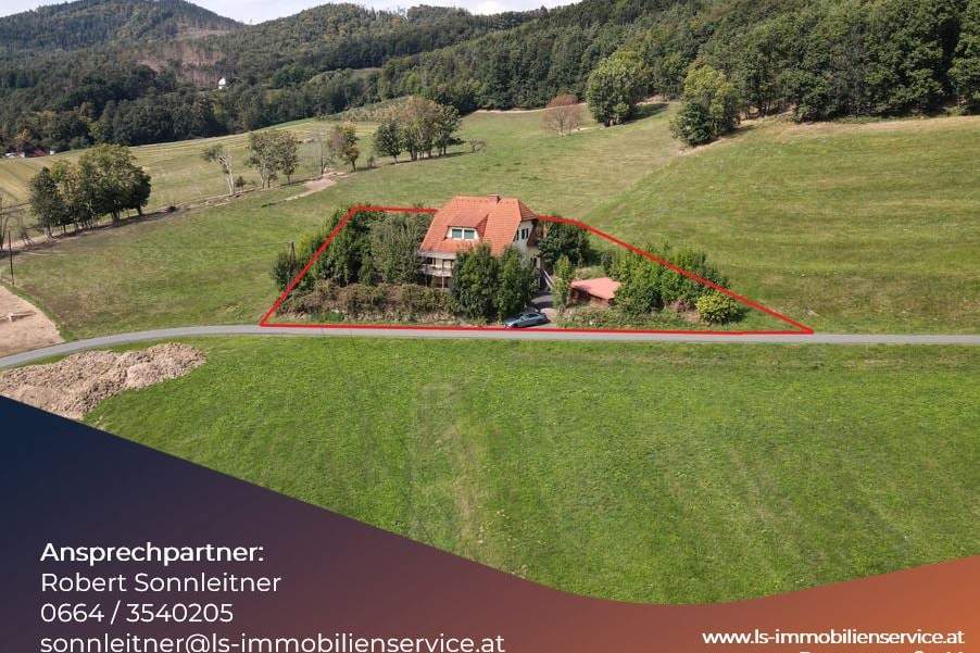 Ruhelage mit Panoramablick - Wohnen am Sonnenhang von Löffelbach in nahezu Alleinlage, Haus-kauf, 350.000,€, 8230 Hartberg-Fürstenfeld