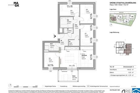 Im Grünen Mödling – Grüne Stadtvillen, Wohnung-kauf, 375.000,€, 2340 Mödling