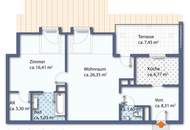 DACHGESCHOSS - TERRASSE MIT ca.7,45m² - GRÜNBLICK - SÜD-AUSRICHTUNG - RUHIG - HETZENDORF - MIETE INKLUSIVE GARAGENPLATZ