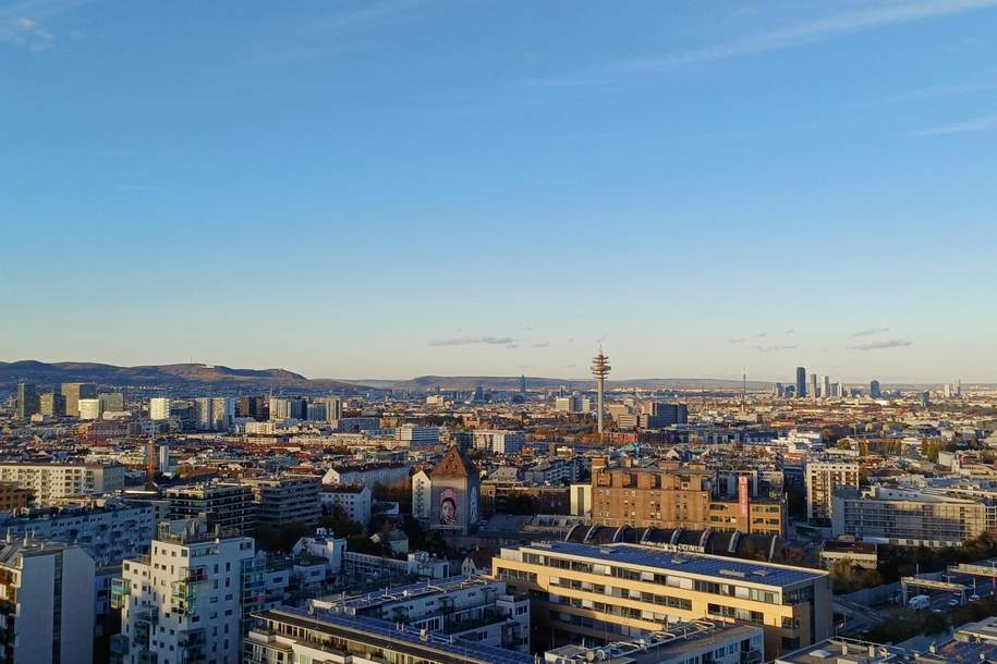 "3-Zimmer-Wohnung mit Panorama - 18 Stock, Garage &amp; Fitness im Haus", Wohnung-kauf, 499.000,€, 1100 Wien 10., Favoriten