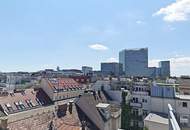 TERRASSENHIT, U1-NÄHE, 84 m2 Dachgeschoß mit 30 m2 Terrasse, 2 Zimmer, Wohnküche, 2 Bäder, Parketten, Viktorgasse