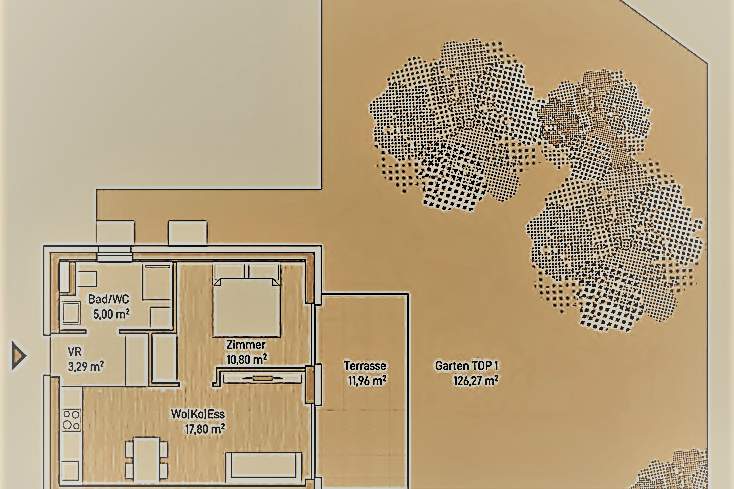 Exklusive Eigentumswohnung (36m²) mit Terrasse und großem Garten in Graz, Eggenberg! Provisionsfrei!, Wohnung-kauf, 226.961,€, 8020 Graz(Stadt)