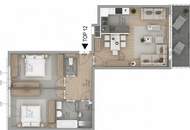 "Helle und voll möblierte Wohnung"