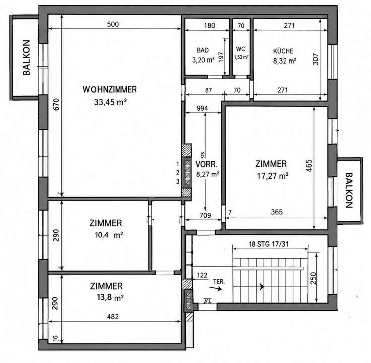 ZENTRUMSLAGE; 4-Zimmer-Wohnung mit 2 Balkonen und guter Rendite
