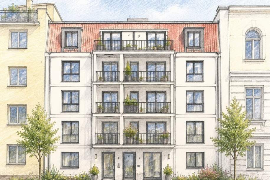 Grundstück mit genehmigter Baubewilligung für Wohnbauprojekt in aufstrebender Lage, Gewerbeobjekt-kauf, 1.060.000,€, 1120 Wien 12., Meidling