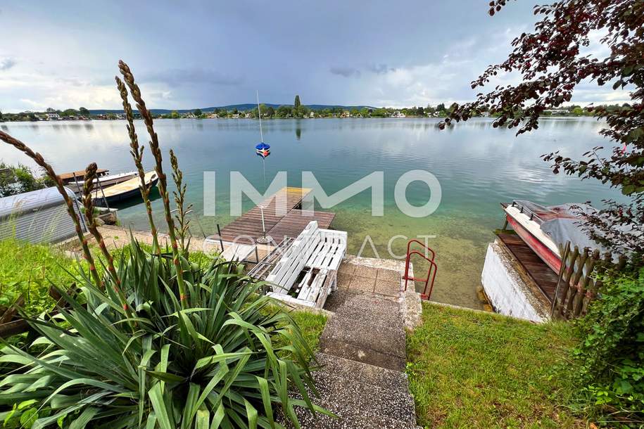 BADEHAUS mit PRIVATSTEG Superädifikat am Neufelder See I > Uferparzelle, Haus-kauf, 7053 Eisenstadt-Umgebung