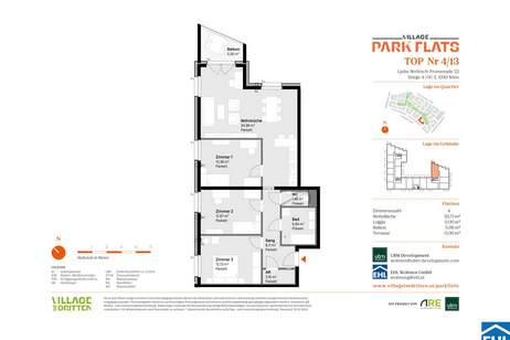 Nachhaltige Investition in eine aufstrebende Umgebung: Die PARK FLATS, Wohnung-kauf, 180.000,€, 1030 Wien 3., Landstraße