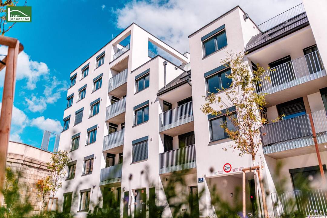 Lichtdurchflutete Erstbezugs-Vorsorgewohnung mit großer Hof-Terrasse nahe Schönbrunn! Nahe Schönbrunn und mit inkludierter Küche!